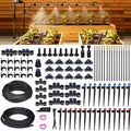 Drip Irrigation Kit for Garden Automatic Watering System with Quick Connect Fittings Adjustable Spray Nozzles Water Saving Irrigation System for Yard Greenhouse Lawn &amp Potted Plants (140FT)