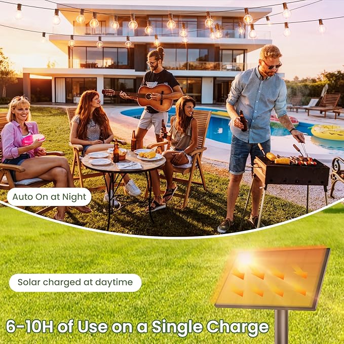 Svater 6 Pack Landscape Lighting + 75FT G40 Solar String Lights Outdoor with Remote
