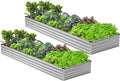 2PCS 12x3x1ft Galvanized Raised Garden Bed Kit Galvanized Planter Raised Garden Boxes Outdoor Large Metal Raised Garden Beds for VegetablesSilver