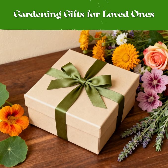 Lush&ampDew Edible Flower Seed Bank with Almanac Gardening Gifts for Women Men 32 Types 30000+ Non-GMO Heirloom Seeds for Planting Culinary Flowers Survival Seed Kit Annual Perennial Zone 3-11