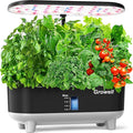 Hydroponics Growing System Kit 16 Pods Indoor Garden with 28W Full Spectrum LED Grow Light Auto Timer 3 Smart Light Modes 8L Large Herb Garden Ideal Gardening Gift for Women Men (Black)