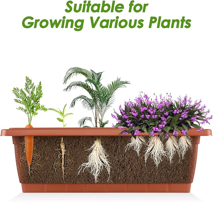 Suyncll Vertical Raised Garden Bed Planter Box5 Tiers Vertical Garden Planter with Drainage System&amp4 Hooks for Herb Vegetables Flowers Brick Red