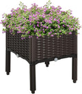 Raised Garden Bed with Legs Self-Watering Planter Box Raised Bed to Grow Flowers Herbs &amp Vegetables Brown