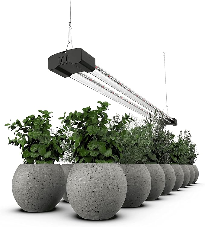 DYMOND BoostGro LED Grow Light Full Spectrum 5000K Daylight + 660nm Red Linkable Indoor Plant Lighting Fixture (3 FT Black)
