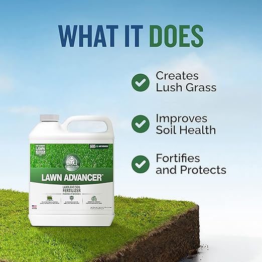 Turf Titan Lawn Advancer – Green Lawn Booster and Lawn Fertilizer (32 oz) – Fast Acting Grass Fertilizer w/Tri-Action Formula – Fertilizer Concentrate for Grass Growth - Covers up to 8000 Sq F