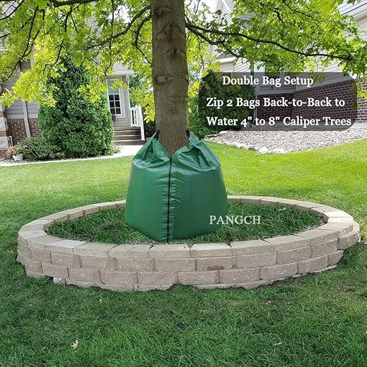 20 Gallon Slow Release Tree Watering Bags - Drip Irrigation for Newly Planted or Established Trees (4 Pack)