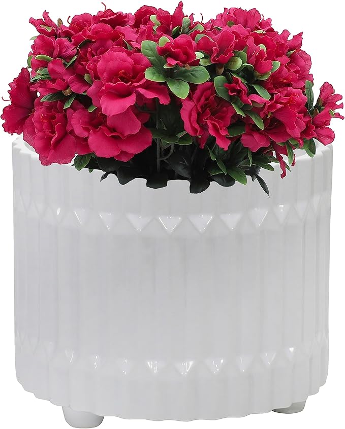 Generic S2 Fluted Planter W FEET 1012 White
