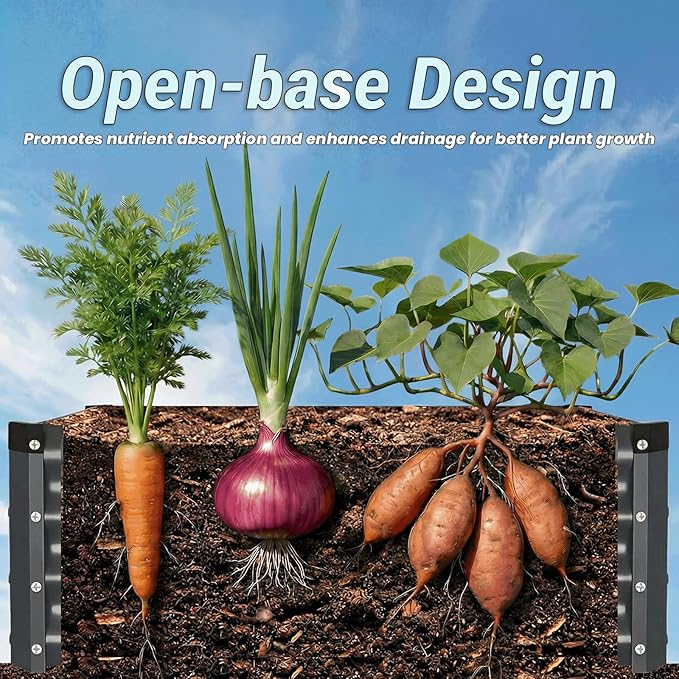 2Packs 6X3X1 FT Raised Garden Beds Outdoor Planter Raised Beds for Gardening Vegetables Flowers Large Metal Garden Box Deep Plant Flower pots Outdoor(Dark Gray)