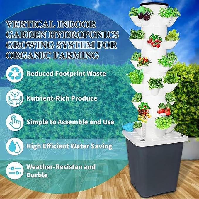 Garden Hydroponic Growing System 15/20/25/30 Pods Hydroponics Tower Aeroponics Grow Kit Aquaponics Planting System Herbs Fruits and Vegetable 30Holes//1pc