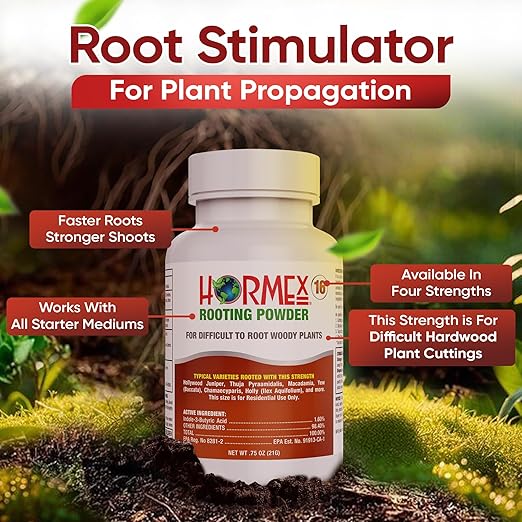 Hormex Rooting Powder #16 Grow Cubes &amp Shears Combo - Rooting Hormone for Difficult Hardwood Plants Tree Cuttings | Root Starter Cubes for Cloning Plants | Precision Straight-Blade Shears (50 Pl