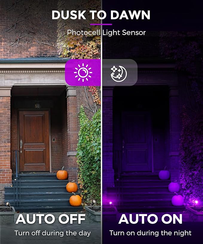 L LOHAS LED Halloween Spotlight Orange 1Pack + Purple 3Pack