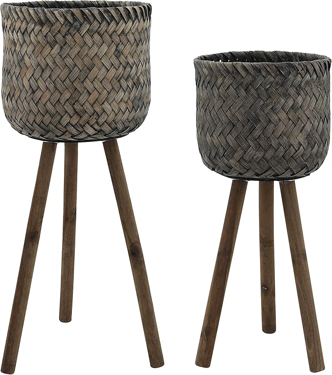 S/2 Bamboo PLANTERS ON Stands