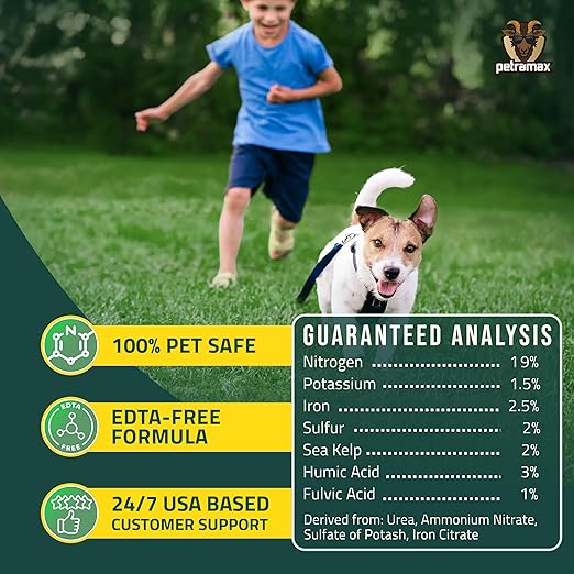 PetraMax Neighbor’s Envy Grass Fertilizer for Lawn &amp Garden 1 Gallon Covers up to 16000 sq.ft. 7-in-1 Liquid Lawn Fertilizer Concentrate for Deep Green Turf - Includes Nitrogen/Iron/Humic/Sea Ke