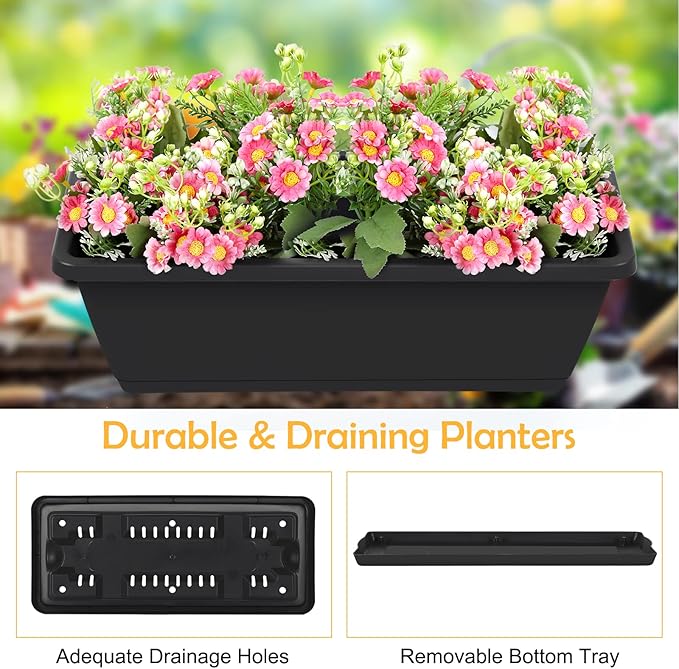OYEAL Railing Planter Box Raised Garden Bed
