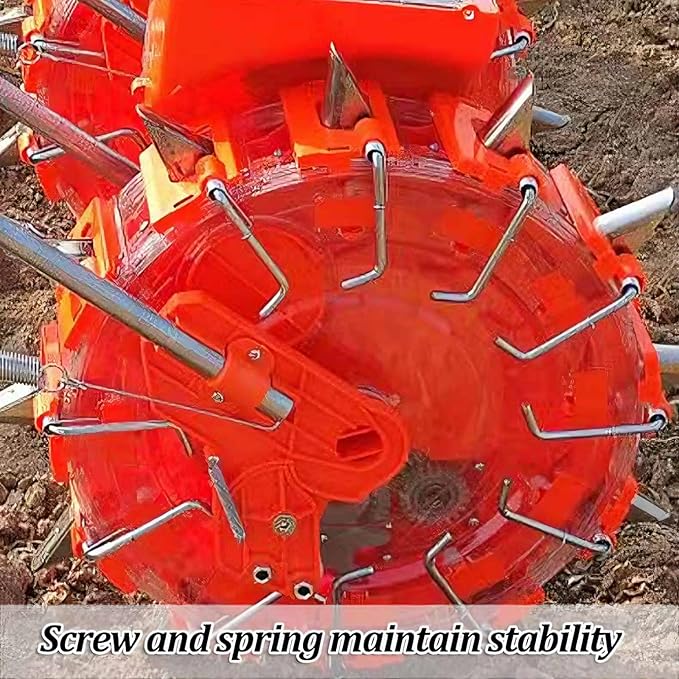 Two-Wheeled Hand-Push Roller Seeder Garden Push Seeder Planter Precision Manual Roller Seeding Machine for Soy Peanut Corn Cotton Soybean 12 Mouths