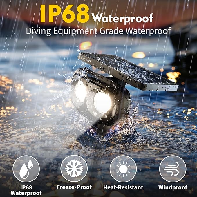 Solar Spot Lights Outdoor Waterproof IP68 RGB Colors Changing Solar Lights with 4 Lighting Modes Solar Powered Lights Outdoor for Garden Yard Pathway Landscape (4Pack)