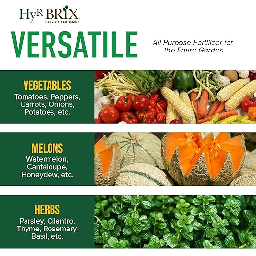HyR BRIX Slow-Release 4-7-9 Vegetable Fertilizer 45lb Bag - Garden Fertilizer with Calcium &amp Sulfur - Essential Micronutrients for Healthier Produce - Made for Variety of Crops