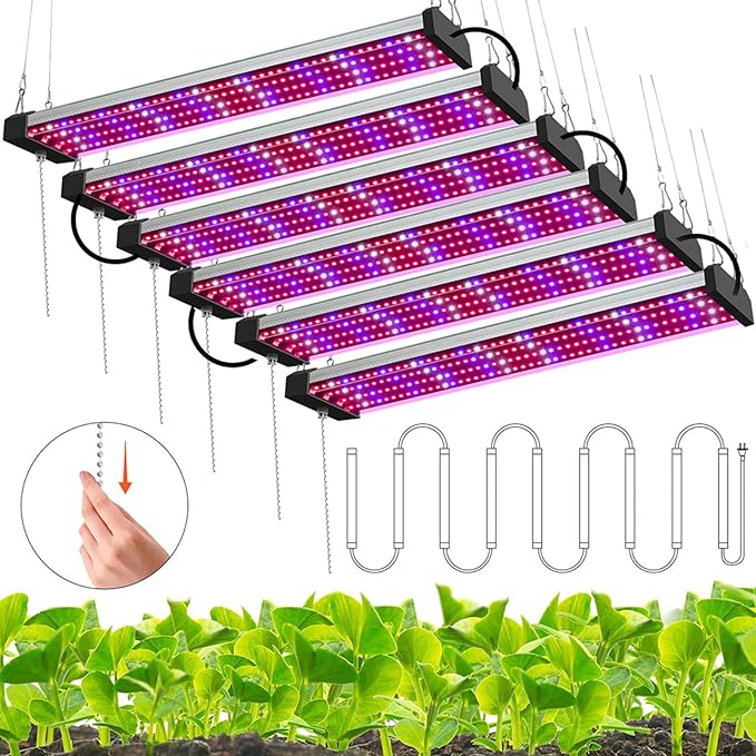 LED Plant Grow Light Full Spectrum Sunlight Plant Light Veg/Bloom Daisy Chain Heat Lampwith Pull Chain Switch for Plants Growing TentB50CM