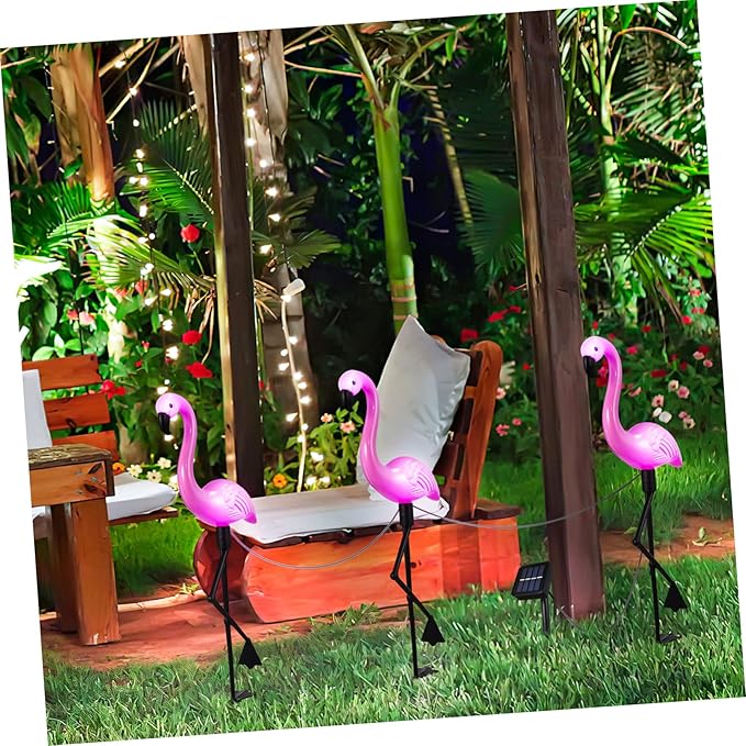 ARTIBETTER Flamingo Pattern Solar Led Ground Spotlight Outdoor Garden Lights for Patio Decor
