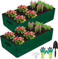 Caffox 2 Pack Fabric Raised Garden Bed 4x2x0.8ft Plant Grow Bags for Flowers and Vegetables 94 Gallon