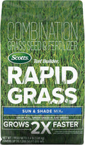 Scotts Turf Builder Rapid Grass Sun and Shade Mix Combination Seed and Fertilizer Grows Green Grass in Just Weeks 2.4 lb.
