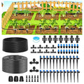 230FT Drip Irrigation SystemAutomatic Garden Watering System with 1/4 &amp 5/16 Tubing Adjustable Spray Nozzles &amp Sprinklers for Garden Greenhouse Lawn Potted Plants