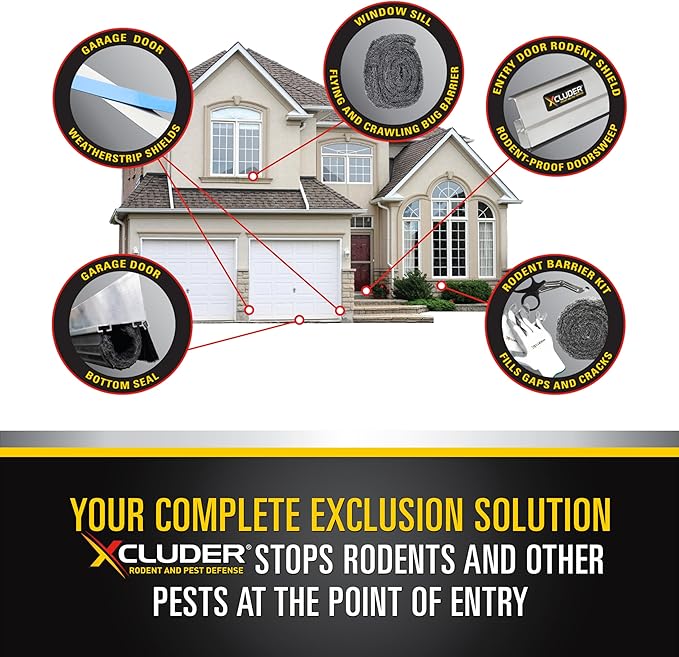 Xcluder Rodent Control Fill Fabric Large DIY Kit Stainless Steel Wool Stops Rats and Mice
