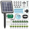 Solar Automatic Watering Kit for Garden Automatic Drip Watering System with 15 m Watering Hose Automatic Watering Timer for Holidays Balconies Flower Pots Plants