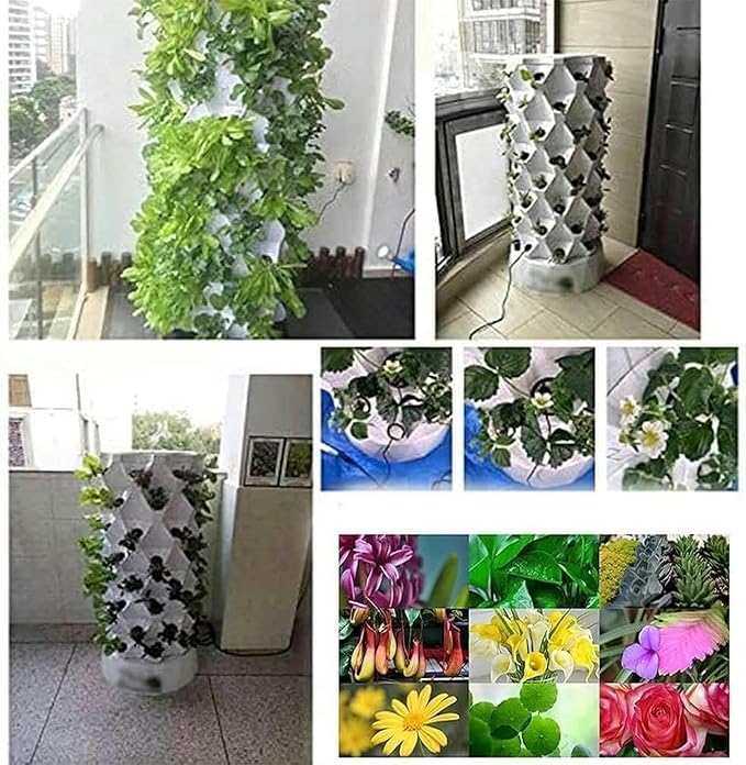 Hydroponic Growing Kits Hydroponic Tower 48Pots Hydroponic Planting Indoor and Outdoor Multi-Layer Planting Equipment Kit Ve