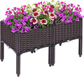 Kalolary 2 Sets Raised Garden Bed Elevated Garden Bed with Legs Patio Plant Boxes Vegetable Flowers Planting Raised Container for Indoor Outdoor Plant Fence Balcony Yard Gardening Supplies