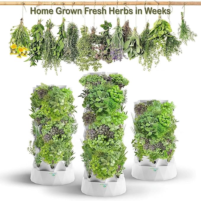 Hydroponics Tower Indoor Garden Hydroponic Growing DIY Cultivation Garden Tower Aeroponics Growing Kit for Fruits and Vegetab
