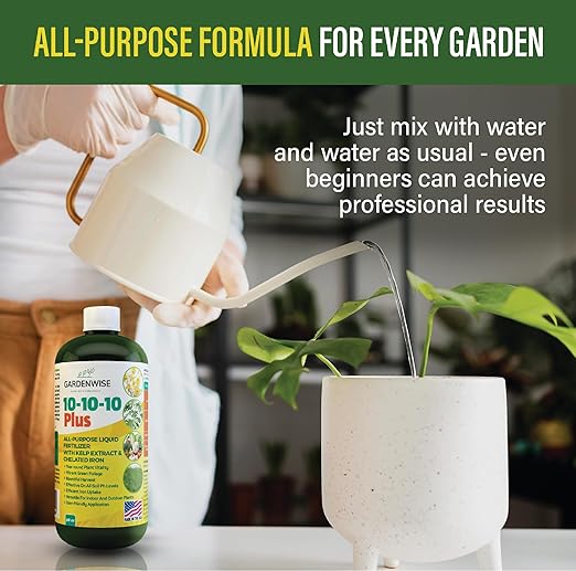 10-10-10 Liquid Fertilizer &amp 10-10-10 All-Purpose Granular Fertilizer Bundle for All Purpose Plants - Plant Food Outdoor &amp Indoor Plant Food Vegetables Flowers Garden (8oz &amp 3 Quarts)