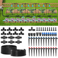 250FT Drip Irrigation System Kit Automatic Garden Watering System with 1/2 Hose and 1/4 Distribution Tubing-Adjustable Nozzles &amp Sprinklers for Garden Irrigation Yard Lawn Potted Plants。