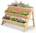 3 Tiers Raised Garden Bed Wooden Garden Bed Elevated Garden Planter with Storage Shelf Bed Liner &amp 2 Hanging Hooks Fir Wood Vertical Planter Bed for Patio Yard Balcony &amp Deck