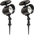 SciencePurchase 2 Pack Solar Powered LED Spot Lights - Automatic On at Dusk and Off at Sunrise Sturdy All-Weather Spotlights for Accent Lighting Safety &amp Security
