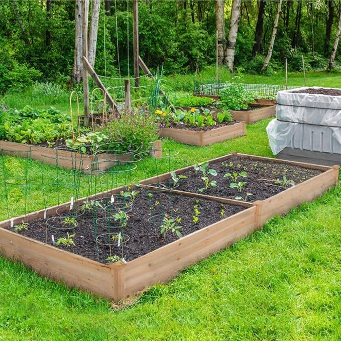 Yaheetech 8×4ft Wooden Horticulture Raised Garden Bed Divisible Elevated Planting Planter Box for Flowers/Vegetables/Herbs in Backyard/Patio Outdoor Natural Wood 93 x 48 x 10in