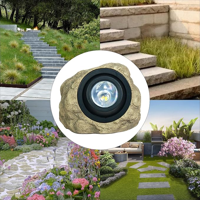 Solar Rock Spot Light – Outdoor Garden Landscape Spotlight | Waterproof Resin Simulated Stone Lamp | LED Lawn Tree Illumination | Solar-Powered Yard Decoration Pathway Accent Lighting