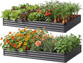 2Packs 6X3X1 FT Raised Garden Beds Outdoor Planter Raised Beds for Gardening Vegetables Flowers Large Metal Garden Box Deep Plant Flower pots Outdoor(Dark Gray)