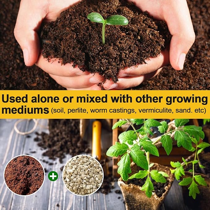 Compressed Coco Coir 2 Pack Coco Coir Brick for Plants Coconut Soil with Low EC &amp PH Balance for Planting Gardening High Expansion Coco Fiber for Vegetables Herbs Flowers