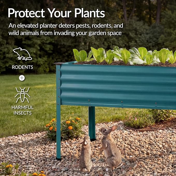 Best Choice Products 48x24x30in Galvanized Raised Garden Bed Metal Elevated Planter Box Vegetable Garden for Backyard Patio Balcony - Peacock Blue