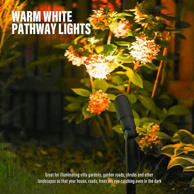 VENUS MANUFACTURING 4Pack Low Voltage Spotlight &amp Floodlight 12V Weatherproof Outdoor Landscape Flood Light Kits 20 Watt Halogen Spotlights 3000K Warm White Garden Trees Spot Light with Spike