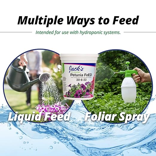 Jack's Classic 20-6-22 Petunia Feed Water-Soluble Fertilizer with Micronutrients 1.5lbs - Provides Lush Green Annuals