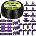 Tondiamo 500' 5/8 Inch Drip Tape Irrigation Tubing Kit 16 Mil 6 Spacing Garden Hose Watering Tube Line Automatic Equipment for Garden Irrigation System Farms Landscape Lawn