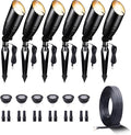 12V Landscape Spotlight Bundle - 6 Pack Spotlight 65FT 16/2 Cable Outdoor Waterproof LED Fixture for Garden Wall Tree with 5W 2700K Warm White MR16 Bulb