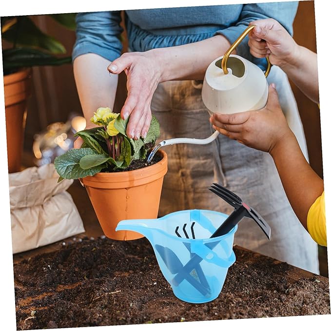 TOYANDONA Gardening Tool Set Compact Plastic Shovel Fork Rake Bucket for Beach Digging Outdoor Fun Educational Gardening Activities Portable Multipurpose Hand Tools for Boys