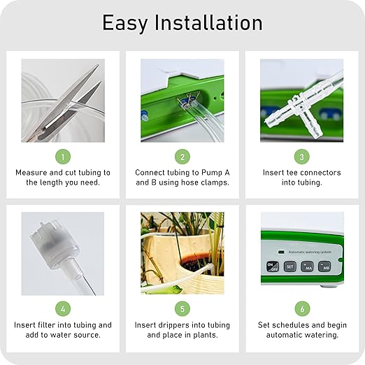 Automatic Watering Drip Irrigation Kit for 20 Plants with Dual Digital Programmable Water Timer Indoor Automatic Watering System for Houseplants