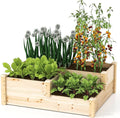 S AFSTAR 3-Tier Raised Garden Bed Outdoor Elevated Planter Box for Vegetable Fruit Herb Flower Solid Fir Wood Planter Kit with Open-Ended Base Gardening Planter for Garden Yard Lawn Backyard