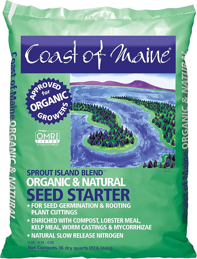 Coast of Maine 16qt (Pack of 8) Sprout Island Blend Organic &amp Natural Seed Starter for Seed Germination &amp Root Plant Cuttings