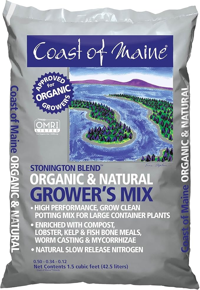 Coast of Maine Stonington Blend 1.5 cu ft (Pack of 6) Organic and Natural Grower?s Mix for Large Container Plants