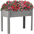 Elevated Raised Garden Bed with Legs - Standing Height Wooden Planter Box for Vegetables Herbs Flowers &amp Fruits Easy Access Outdoor Grow Box for Patio Yard Backyard